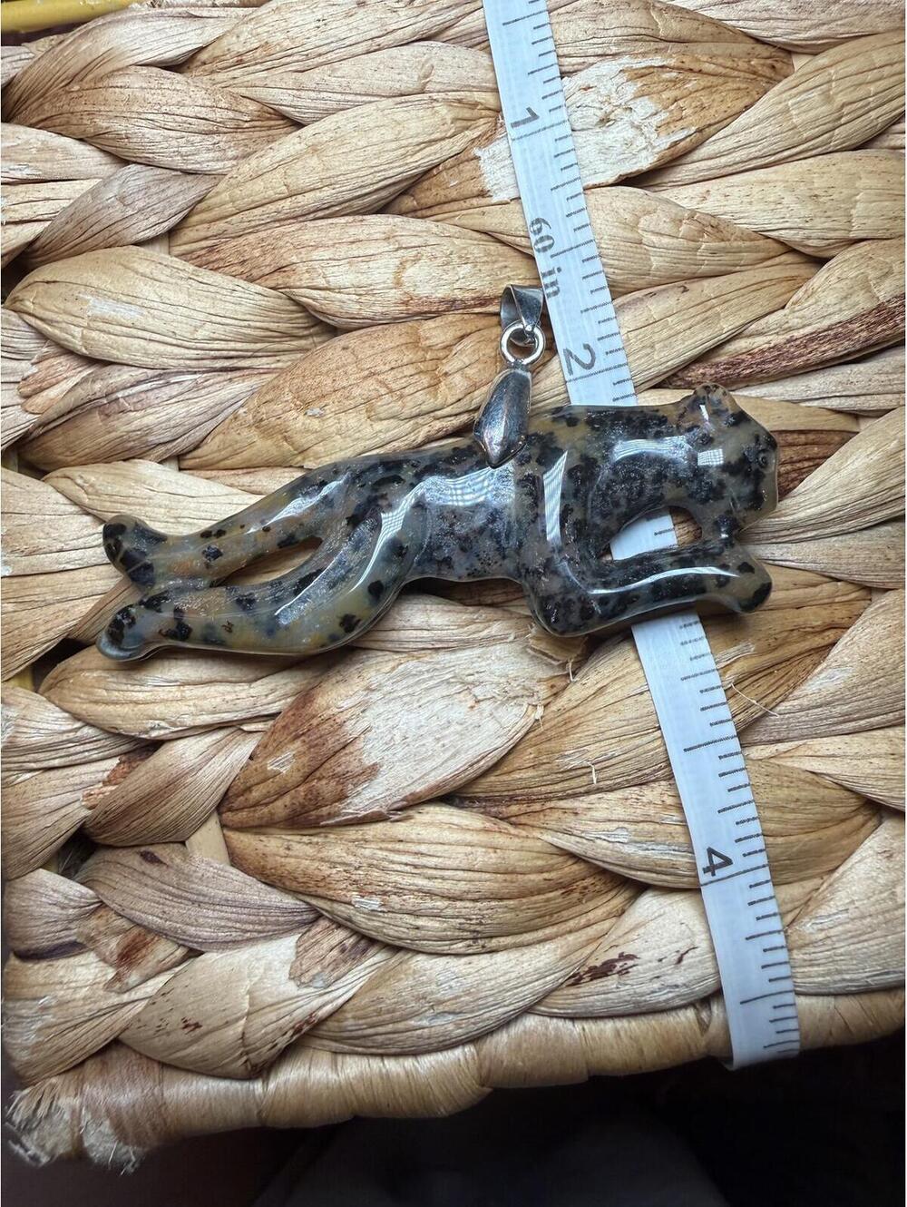 Handcrafted Leopard Jasper Stone Pendant Charm